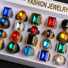 Paquete de 10 anillos de piedra natural vintage y ajustables, adecuados para joyería diaria de mujer, fiestas y regalos