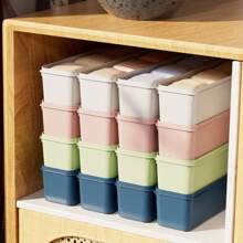 1pc Multifunctional Large Capacity Plastic Sock Storage Box, Convenient And Practical, Simple Style, Rectangular Shape, Solid Color Details, Suitable For Organizing Clothes, Socks And Other Small Items, Drawer Type Storage Basket, Applicable For Daily Home Clothes Organization