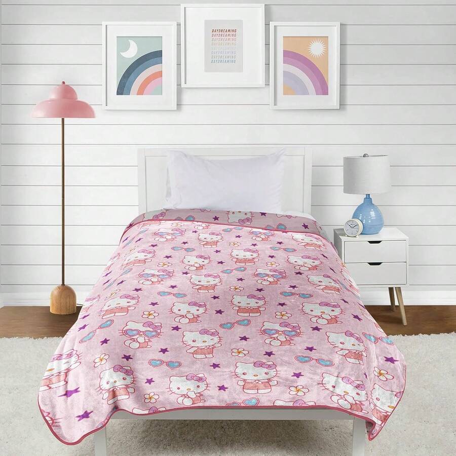 Jay Franco Heart Sunglasses Plush Blanket - Measures 60 X 90 Inches, Kids Bedding - Super Soft Fleece Bedding - 白色 - 查看 1
