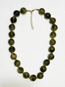 1 件波西米亚风格圆形几何树脂云朵效果串珠项链，带金属扣，手工珠宝，适合节日或日常佩戴 - 雲彩打結珠子項鍊 - 查看 16