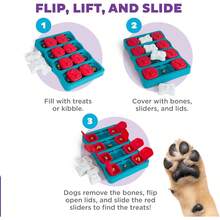 Outward Hound By Nina Ottosson Dog Brick Treat Puzzle Enrichment Toy, Level 2 Intermediate Game, Blue - Puppy Hide-n-slide (Green) - View 3