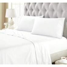 Anic Cotton 300 Thread Count Flat Sheet Percale Weave Basic Bedsheets Neutral Bed Cover Bedroom Hotel Cute Bedding Dr Double Hem Lightweight Sheets King White - White - View 1