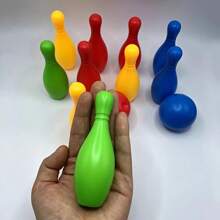 Set di 12 pezzi (10 birilli + 2 palline) di giocattoli da bowling, set da gioco di bowling interattivo mini per interni ed esterni, set di giocattoli da bowling divertenti per la famiglia