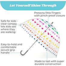 Totes - Paraguas de burbujas transparentes para niños con toldo cúpula, diseño ligero, paraguas de protección contra el viento y la lluvia, Azul, Kids - 38" Canopy, Paraguas de burbujas transparentes - Por supuesto - Ver 10