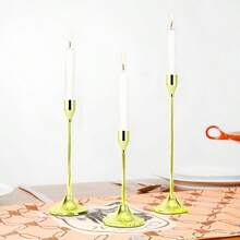 6/12pcs Faux Gold Candle Holders, Cone Shaped, Detachable Candlesticks, Tabletop Decor, Candlelight Dinner, Photo Props, Wedding Anniversary, Home Decoration, Birthday Gift, Suitable For Table Center Pieces, Weddings, Catering, Parties (Candles Not Included)