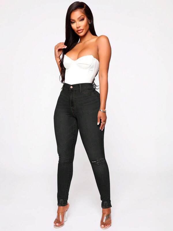 Shendy Vendy Jeans Dama Stretch Mezclilla Levanta Pompa Jeans Tiro Colombiano