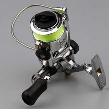 Compact Mini 100 Spinning Fishing Reel - Stainless Steel, High-Speed 4.3:1 Spinning Fishing Gear Ratio With Interchangeable Rocker Arm & Included 109yd Line, Perfect For Carp Fishing And Saltwater Fishing, Portable Angling Supplies