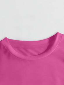 Mädchen Reise-Themen T-Shirt, Rundhalsausschnitt, Kurzarm Design, süßes Sommer Top für Frauen, perfekt für einen Mädels-Ausflug mit Freunden. - Heißes Pink - Übersicht 5