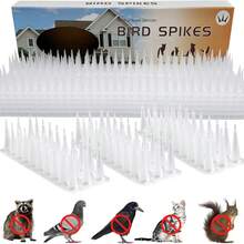 10M Bird Spikes For Anti Pigeons Deterrent To Keep Bird Or Animals Away Fence Spikes, 24Pcs 43cm Ultra-Effective Plastic Anti Bird Spikes - Pigeon Deterrent - Wall & Fence Spikes For Cats & Birds, Advanced Pest Control For Outdoor Use - Coverage, Deters Squirrels, Raccoons, Pigeons & Foxes - Clear - View 9
