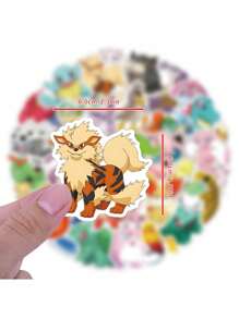 pokemon 50pcs Pokemon Cartoon Graffiti Stickers, Decorative Stickers For Scrapbooking, Gifts, Student Handmade Materials, Waterproof Stickers For Car, Luggage, Cup, Stationery