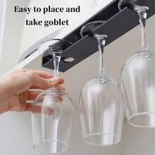 1 pieza Soporte para copas de vino debajo del gabinete - Estante ahorra espacio de fácil instalación sin taladrar para la cocina y el bar