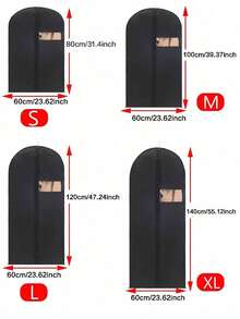 5pcs/ 1pc Clothes Dust Cover, Modern Drop Cloth Sheet For Household Half-Transparent Dustproof Cover For Clothes, Thicken Zippered Suit Cover, Waterproof Garment Cover Wedding Dress Protective Cover - Black - View 11