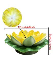 Solar Powered LED Lotus Light, Floating Lotus Light With Light, IP44 Pool Decoration Simulation LED Lotus Light In 3 Colors (Yellow+Pink+White), Decorative Desktop, Courtyard, Garden, Wedding, Pond, Landscape Decoration Floating Flower Light., Solar Lights Outdoor