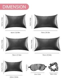 3 Pcs/Set 1pc Silky Satin Pillowcase, 1pc Blackout Eye Mask, 1pc Scrunchie,Silky Pillow Case For Hair And Skin, Luxurious And Silky Smooth, Ultra Soft And Breathable, No Pillowcore, Machine Washable ,Good Gifts For Mum Dad Friend And Travel Sleep, Wedding Gift, Grey