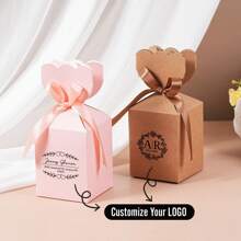 10pcs Custom Gift Boxes, Personalized Packaging, Petal Paper Boxes, Candy Boxes, Suitable For Candle Cup Packaging, Delicate Small Gift Boxes, Suitable For Wedding, Birthday, Souvenir Gifts, Small Product Packaging