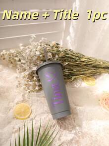 1/5 件，个性化派对冷饮杯，自定义名称和标题，加厚材质，24 盎司大容量，可重复使用，带吸管，适用于婚礼、单身派对、生日派对、户外运动沙滩水瓶以及父亲节礼物、毕业杯、伴娘礼物 - 五彩杯 - 查看 16