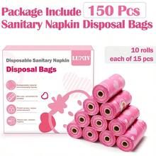 150pcs/10packs Pink Strawberry Scented Sanitary Pad Disposal Bags - Feminine Care Hygiene One-Time Mini Bags For Tampons, Pads, Diapers - Multicolor - View 8