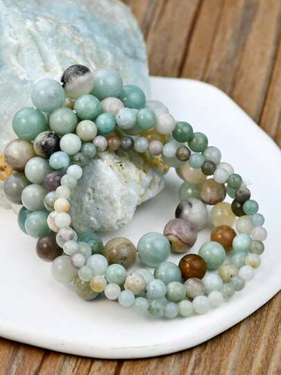 Pulsera de cuentas de cuarzo rosa natural, cuentas redondas de 4 mm/6 mm/8 mm/10 mm, piedras preciosas curativas, joyería elegante rosa, equilibrio de energía