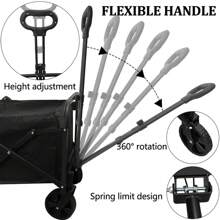 300LB Collapsible Wagon Cart With Foldable Tail Drag & Fixed Handle Clip Outdoor