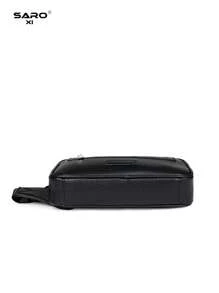 Men's Diagonal Shoulder Bag, Vintage Print, Side Pocket, Messenger Bag, Chest Bag, Waist Bag, Multipurpose, Suitable For Commuting & Leisure, Minimalist Style, Black, Great Gift For Boyfriends, Fashionable