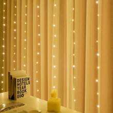 1 Stück USB Vorhang Lichterkette, 8 Beleuchtungsmodi, warm/weiß/farbwechselnd, mit Fernbedienung, geeignet für Zuhause, Schlafzimmer, Weihnachtsbaum, Halloween, Erntedankfest, Hochzeitsfeier, Innendekor, Weihnachtsgeschenk