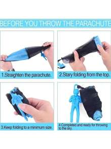 4 pezzi Giocattoli paracadute, soldati paracadutisti con paracadute per lancio manuale, giocattoli di modellini di paracadutisti, bambole con paracadute per attività all'aperto, giochi di lancio, adatti a bambini e adulti, giocattoli volanti emozionanti per esterno, piccoli regali per bambini, regali per feste di compleanno dei bambini