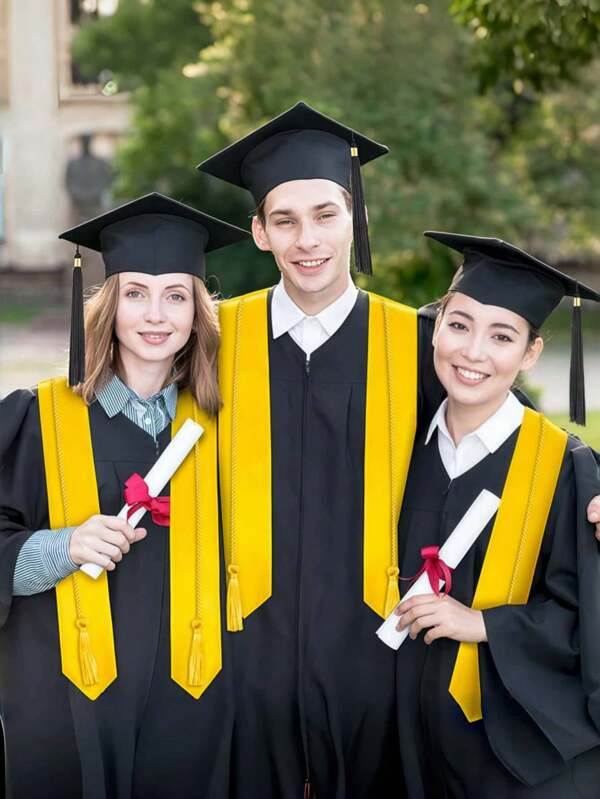 Polyester Graduation Gown Set - Bachelor Cap, And Belt With "M" Design In Shiny Black And Red, Unisex Ceremony Robe, Graduation Ceremony, Graduation Outfit | Elegant Graduation Cap | Durable Graduation , Graduation Cap Halloween