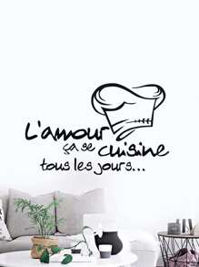 Autocollants de cuisine/Autocollants de décoration Autocollants chapeau de gâteau en anglais Autocollants imperméables et anti-poussière, 1 pièce Autocollants amovibles résistants en matériau PVC, Autocollants muraux 22*14 pouces, Convient pour la décoration de la cuisine, la décoration murale, la décoration de restaurant, des cadeaux d'anniversaire intéressants, des cadeaux de remise des diplômes, donnez à votre maison un nouvel aspect