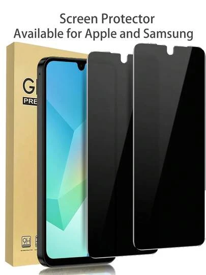 2 st. sekretessskärmskydd kompatibelt med Samsung Galaxy A16 5G/A15/A14/A55/A54A/34, uppgraderat 25° anti-spionageskärmskydd i härdat glas, kompatibelt med 16 Pro Max/16/16 Pro/16 Plus/15/14/13/12/11/XR/XS MAX, reptåligt, sekretessskärmskydd present till födelsedag, familj, vänner telefonskärmskydd, telefontillbehör vattentätt stötsäkert fallskydd fallskydd fingeravtryck heltäckande