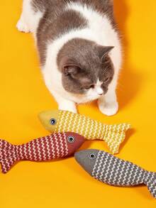 PETSIN 1pc Cat Toy Catnip Fish Pet Chew Bite Toys For Cats Funny Interactive Soft Simulation Fish Kitten Training Playing Toy Cat Supplies