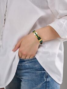1 Stück PU Leder Armband, neues elegantes Design mit verstellbarer Schnalle, geeignet als Geschenk und für den täglichen Gebrauch