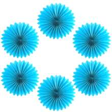 6 Stücke 30 cm 3D Wanddekoration und hängende Papierblumen, künstliche Sonnenblumen, geeignet für Hochzeiten, Geburtstage, Babypartys, Fotoboxen, Hochzeitsbogen Kunst, hängende Dekorationen, Dekoranhänger, Feiertags Dekorationen (Himmelblau)