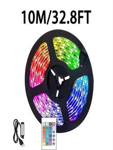 RGB LED Strip Lights, TV Backlight With 24-Key Remote And Wireless Control, Suitable For Gaming, Bedroom, Party, Kitchen, Living Room, Holiday, Christmas, Ceiling, Wall, Indoor And Outdoor Decor, Party Supplies, Home Decor, Christmas Gift, Graduation Gift, Birthday Gift, Halloween Decor, Party Mood Lighting - Multicolor - View 15