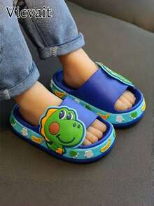 Children's Slippers Summer Baby Girl Child Child Child Anti-Skid Boys In The Big Children Outside Wearing Cool Slippers Children - 藍色 - 查看 4