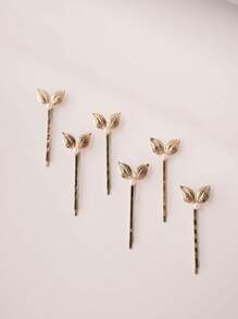 6 Stücke minimalistische Metall Blumen- & Blatt-Haarspangen, süße Haaraccessoires geeignet für Hochzeiten, den Alltag, Partys, Geburtstage