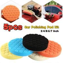 3/4/5/6/7 Zoll 5 Stück Auto Polierpad Set, selbstklebende Polierschwamm Scheiben für Auto Poliermaschine Bohrgerät, Strandutensilien, Strandaccessoires, Pool Schwimmhilfe