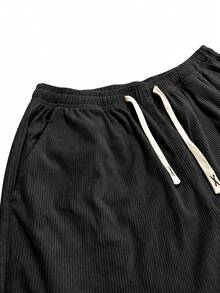 男士休闲灯芯绒裤，纯色，抽绳腰带和口袋，透气舒适，适合日常活动，春秋新品