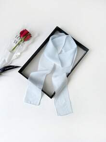 1pc Women Elegant Solid Color Lightweight Chiffon Scarf, Soft Lady Neck Accessory, Versatile For Head, Shoulder, Beach, Hair Decoration, An Ideal Choice To Accessorize You For Dress - Multicolor - View 14