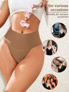 Sharicca 6pcs Women's High Waist Seamless Underwear Soft Breathable Comfortable Stretch Sexy Solid Color Triangle Panties - 設定-2 - 查看 4
