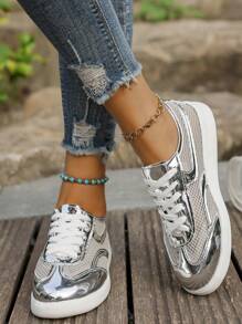 Lightweight Comfortable Lace-Up Athletic Shoes For Teens, Casual Outdoor Activities Shoes, Breathable Mesh For Students