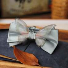 Creative Butterfly Bow Tie Men Necktie Solid Color Adjustable Soft Textured Bowknot Bridegroom Groomsman Cravat