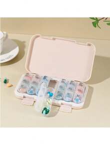 1 件旅行友好型 21 格药丸收纳盒 - 紧凑型药品和补品收纳盒 - 彩色 - 查看 9