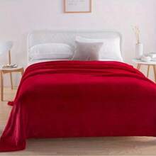 Kit 2 Plain Blankets For Couples In Microfiber 1.80 X 2.00 - Beauty & Comfort - KIT 2 RED - View 2