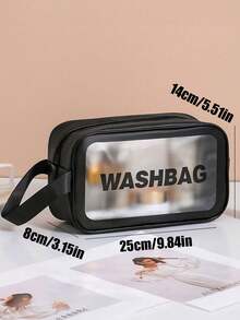4 件套旅行收纳袋、化妆包、防水洗漱包、化妆刷收纳袋 返校 - 黑色 - 查看 14