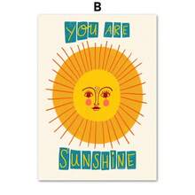 1 Stück Pilz-Schmetterling inspirierender Zitat Boho Kinderzimmer Wandkunst Leinwandbild Nordischer Poster und Drucke Wohnzimmer Dekoration, optionaler Rahmen