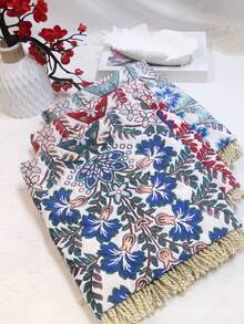 Rama Decorations Striped Shaggy Large Capacity Floral Area Rug Mat, 70*110cm Carpet For Travel Outdoor - Multicolor - View 2