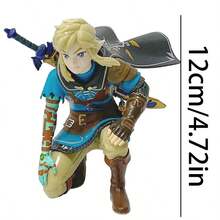 1PC 12cm/4.72in Zelda No Densetsu: Tears Of The Kingdom Anime Figure Knight Link Action Figure Squat LINK Figurine Room Decorations PVC Adult Collection Model Doll Toys Christmas Halloween Gifts