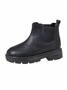 女孩仿皮材质无圆头中帮无厚底酷炫休闲风格靴子日常旅行、秋冬、购物等场合