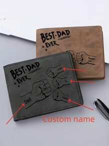 Custom Men's Leather Leather Wallet - Engraved Initials, UV Laser Engraving, The Ideal Gift For Dad, Son For Birthdays, Anniversaries, Christmas, Father's Day, Thanksgiving - Dark Brown, Elegant, Birthday Gift(The Template Letters Are Not Clear, And The Actual Printing Effect Is Super Clear) Dawg,Sequines, Cute,Adorable,Funny,Cuties,Kawaii Custom,Personalized,Unique,Customized Ideal Gifts For Him,Ideal Gifts For Her Boyfriend,Family,Grandparents,School Supplies,Back To School,For Office,For School,For Classroom,For Teacher Gifts,For University,For Colleague,For Dorm Rooms,For Teacher,For Boys And Girls,For Teenagers,Junior High School Students,Middle School Students,High School Senior High School Students,College Students,University Students,Freshman,Sophomore,Underclassmen