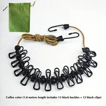 Retractable Portable Clothesline For Travel,Clothing Line With 12 Clothes Clips, For Indoor Laundry Drying Line,Outdoor Camping Accessories,Free Storage Bag,Multiple Color Specifications